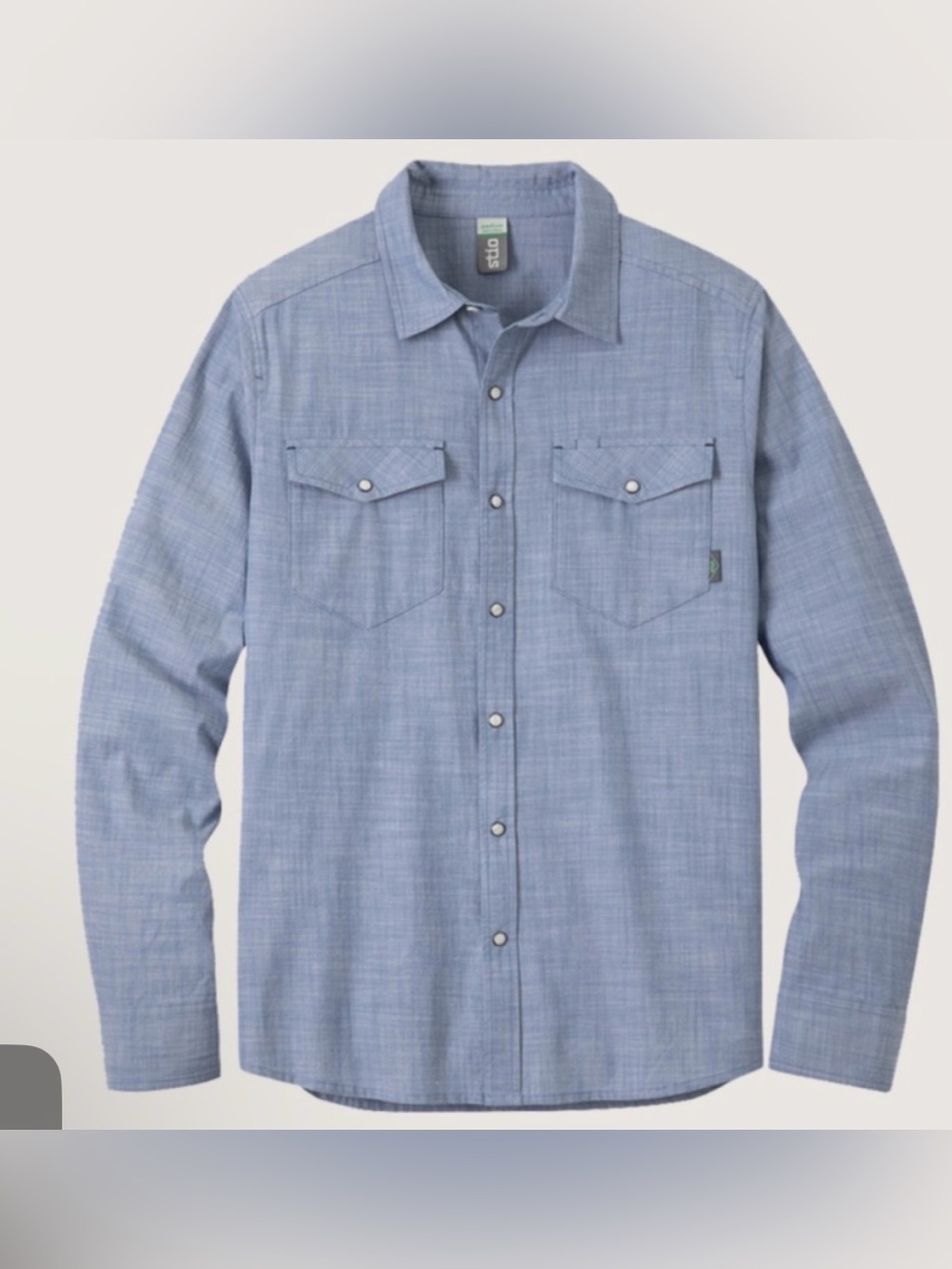 Stio Mens Ashton Chambray Shirt button snap L